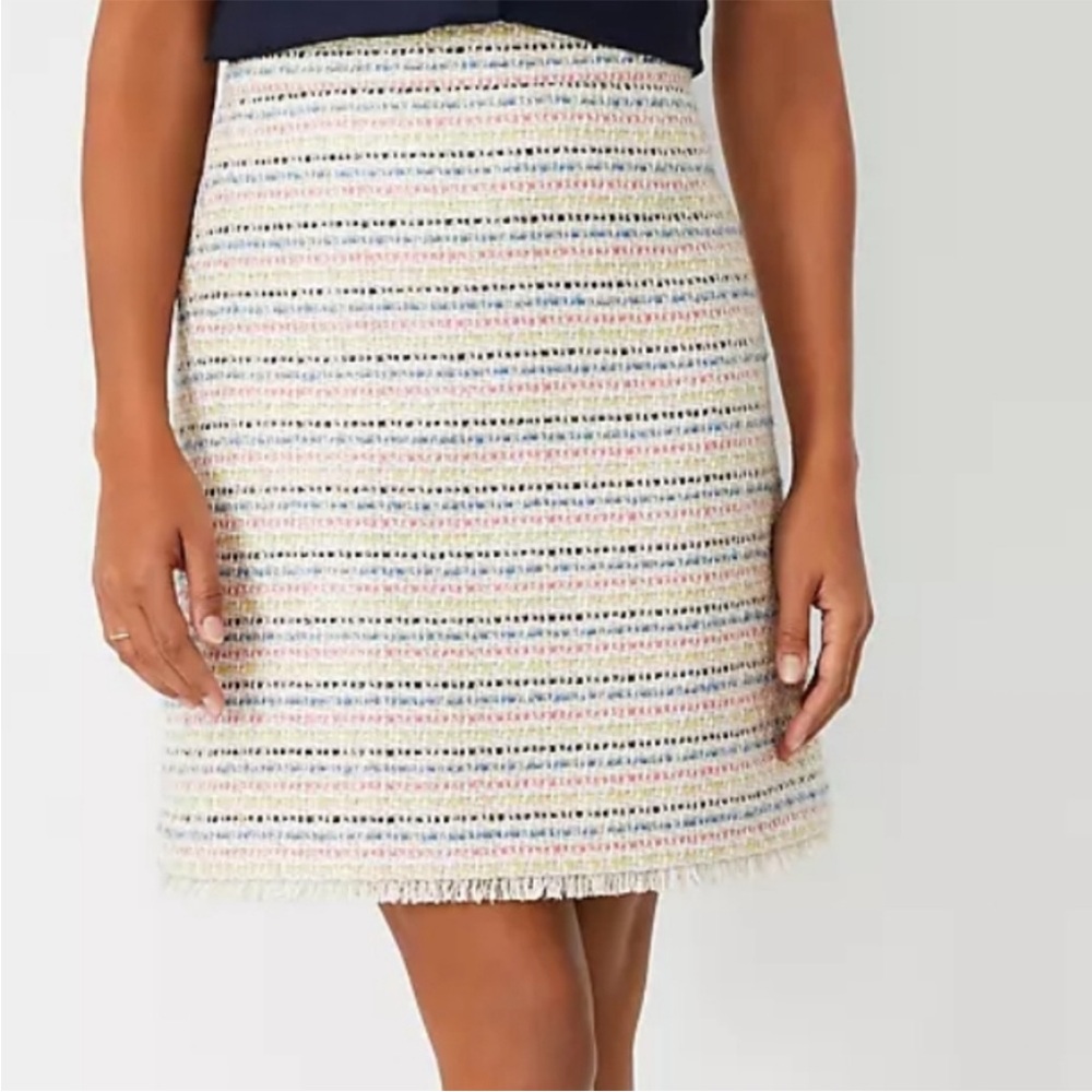 Shimmer Fringe Tweed Skirt, Ann Taylor, NWT Size 6